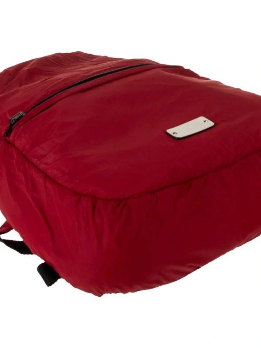 Valentino Garavani Red Nylon Backpack with Black Accents